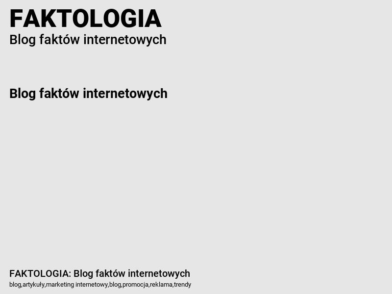 FAKTOLOGIA: Blog faktów internetowych